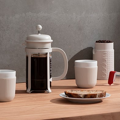 Cafetière à piston 1 l Java avec mug isotherme en plastique 0,35 l