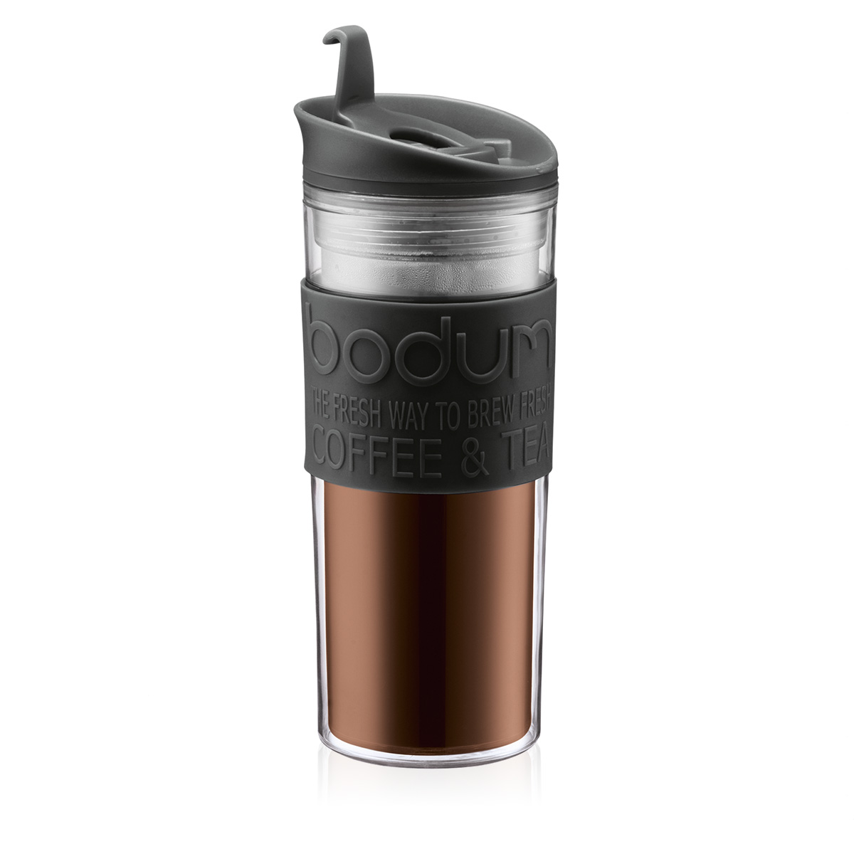 Bodum TRAVEL MUG: Travel Mug, Doppelwandig, Kunststoff, 0.45 l | Schwarz