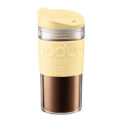 Bodum TRAVEL MUG: Travel Mug, Doppelwandig, Kunststoff, 0.35 l | Banana
