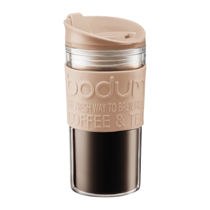 Bodum TRAVEL MUG: Travel Mug, Doppelwandig, Kunststoff, 0.35 l | Pale pebble