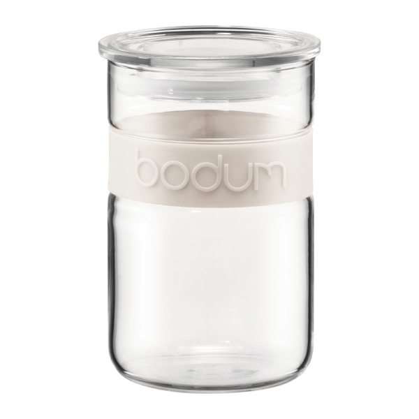 Bodum PRESSO: Bocal verre, 0.6 l, bandeau en silicone | Blanc crème