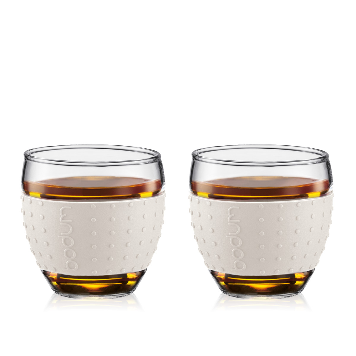 Bodum PAVINA®: 2 Glazen met siliconen handvat, 0.35 l | Gebroken wit