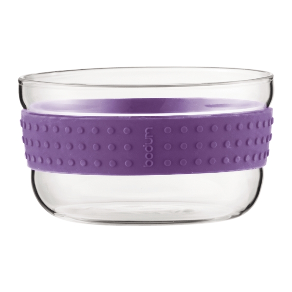 Bodum PAVINA®: 2 saladiers en verre, avec bande en silicone, ø 12.5 cm | Violet