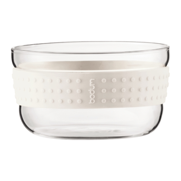 Bodum PAVINA®: 2 saladiers en verre, avec bande en silicone, ø 12.5 cm | Blanc crème