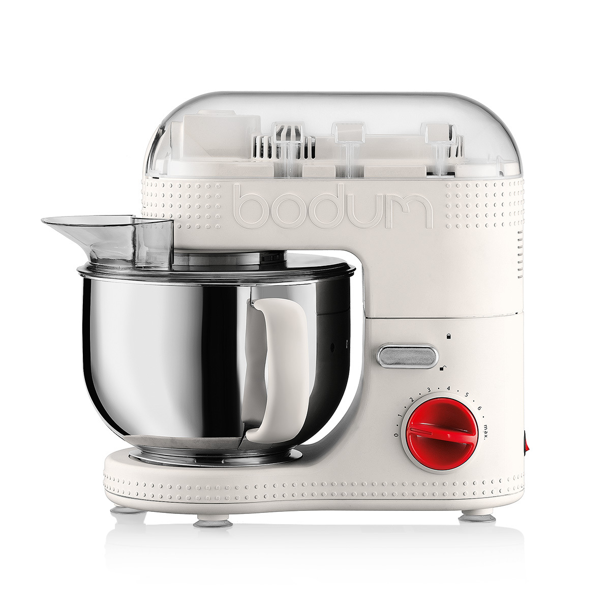 BODUM  BISTRO Robot de cuisine &eacute;lectrique, 700 W, bol inox 4.7 l Blanc