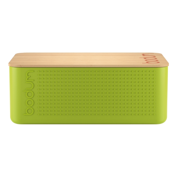Bodum BISTRO: Boîte à pain, couvercle bambou, grand modèle | Vert citron