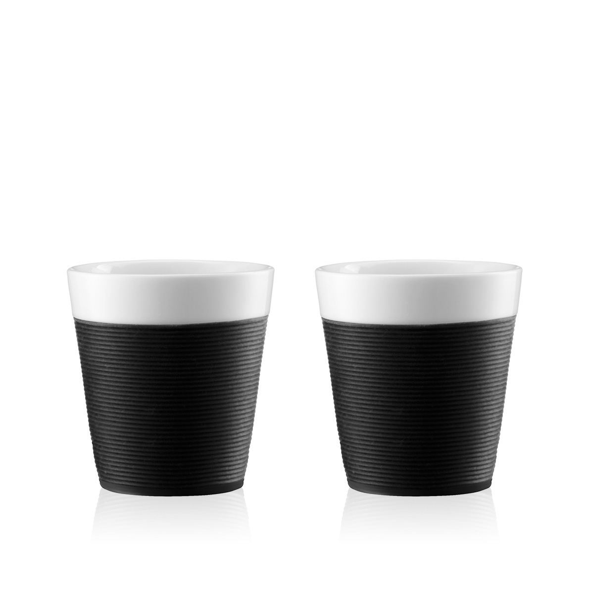 Bodum BISTRO:  2 canecas de porcelana com banda em silicone, 0.17l | Preto