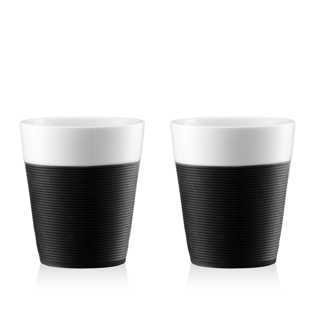 Bodum BISTRO:  2 canecas de porcelana com banda em silicone, 0.3l | Preto