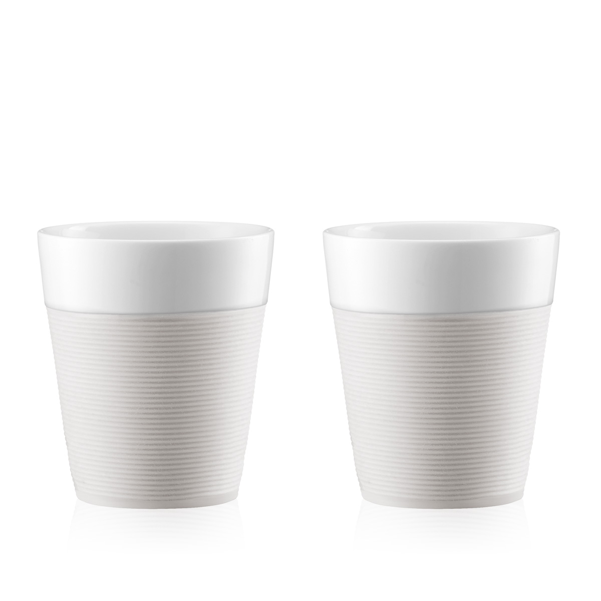 Bodum BISTRO: 2 canecas de porcelana com banda em silicone, 0.3l | Branco