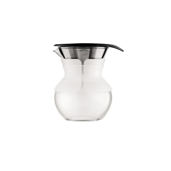 Bodum POUR OVER: Coffee maker with permanent filter,  0.5 l, 17 oz | Milk white