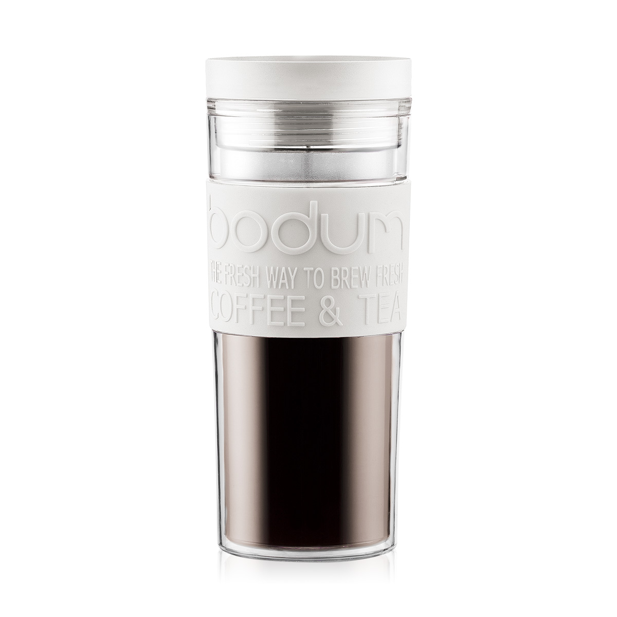 Bodum TRAVEL MUG: Travel Mug, Doppelwandig, Kunststoff, 0.45 l | Cremefarben