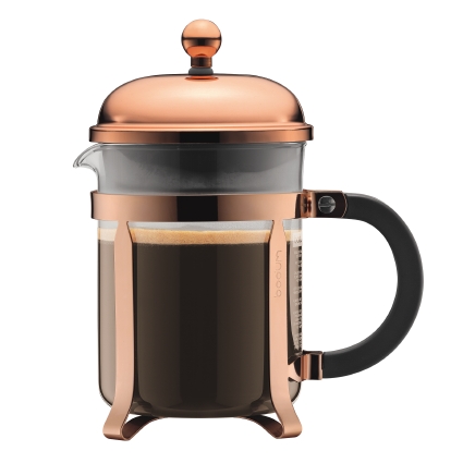 Bodum CHAMBORD®: Kaffeebereiter, 4 Tassen, 0.5 l, Edelstahl | Kupfer