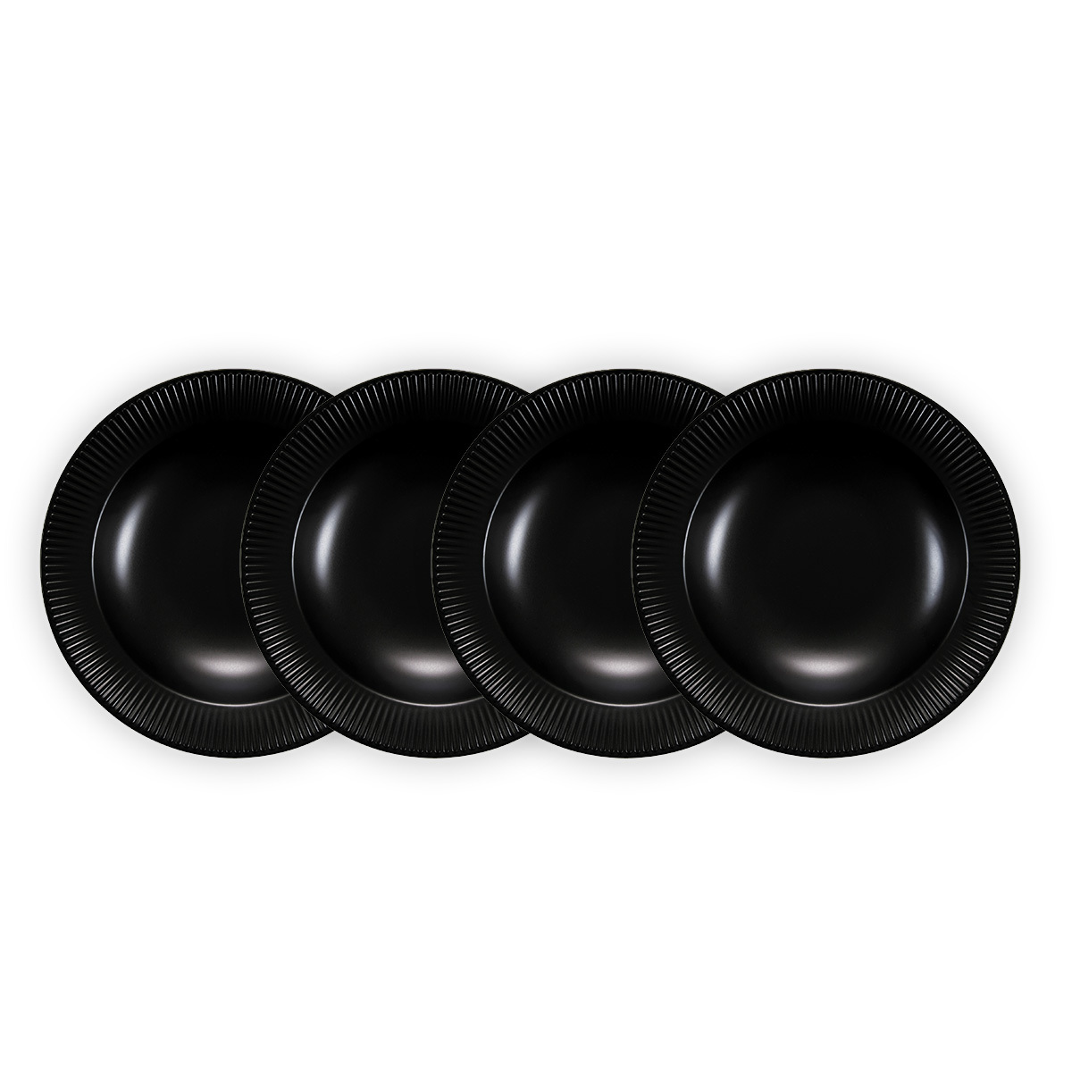 Bodum DOURO: 4 Pcs. Pasta plate, dia 28 cm, 11 inch, porcelain | Schwarz Matt