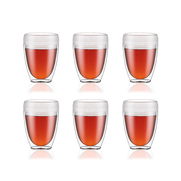 Bodum PAVINA OUTDOOR: 6 Becher, Kunstoff, doppelwandig, 0.35 l | Transparent