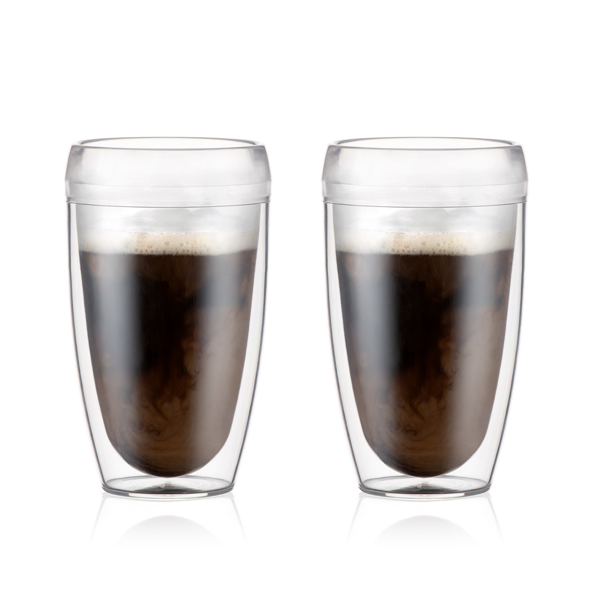 Bodum PAVINA OUTDOOR: Set van 2 PAVINA dubbelwandige glazen, 0.45L, kunststof SAN | Transparant