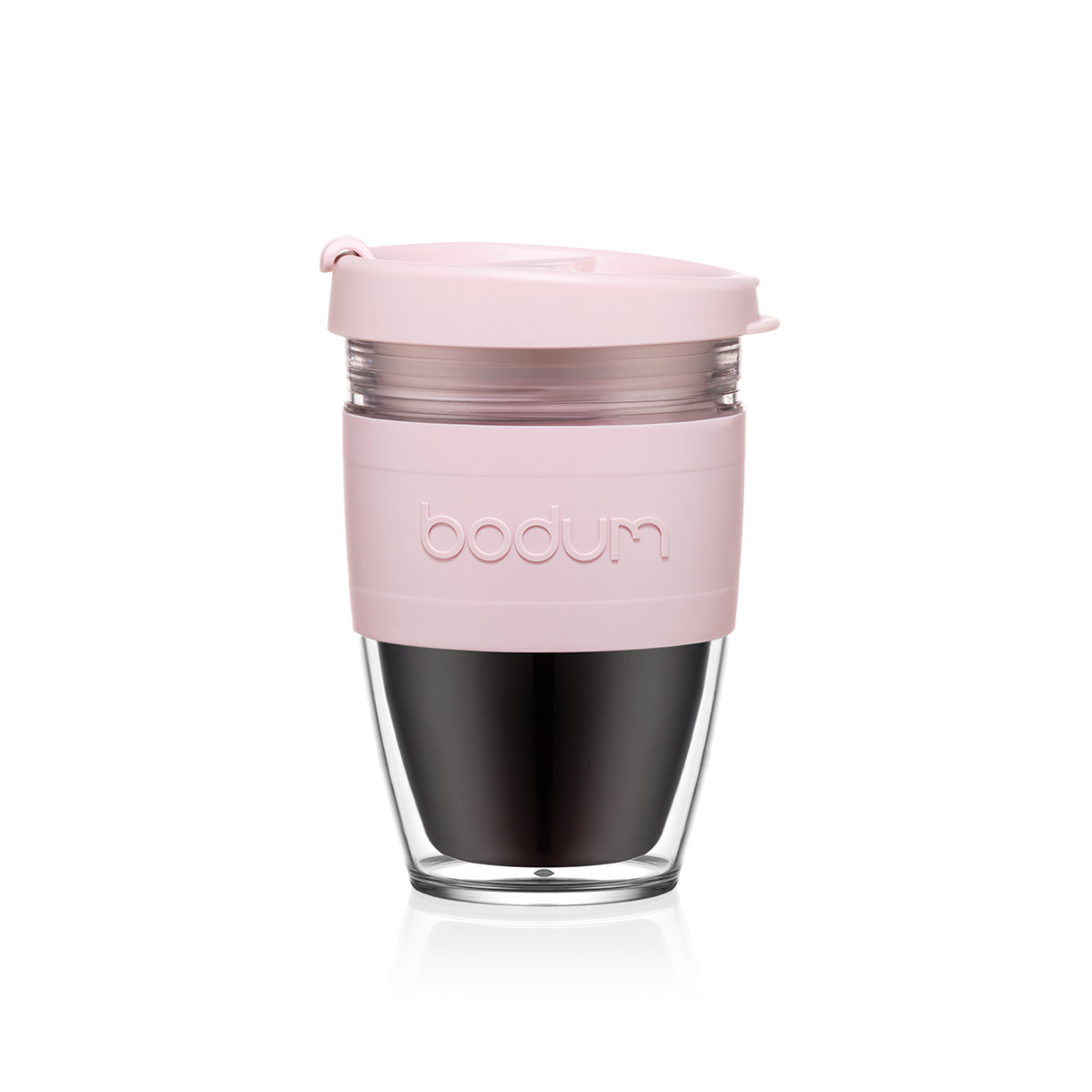 Bodum JOYCUP: Mug à emporter double paroi, avec couvercle à vis, 0.25 l, plastique | Strawberry
