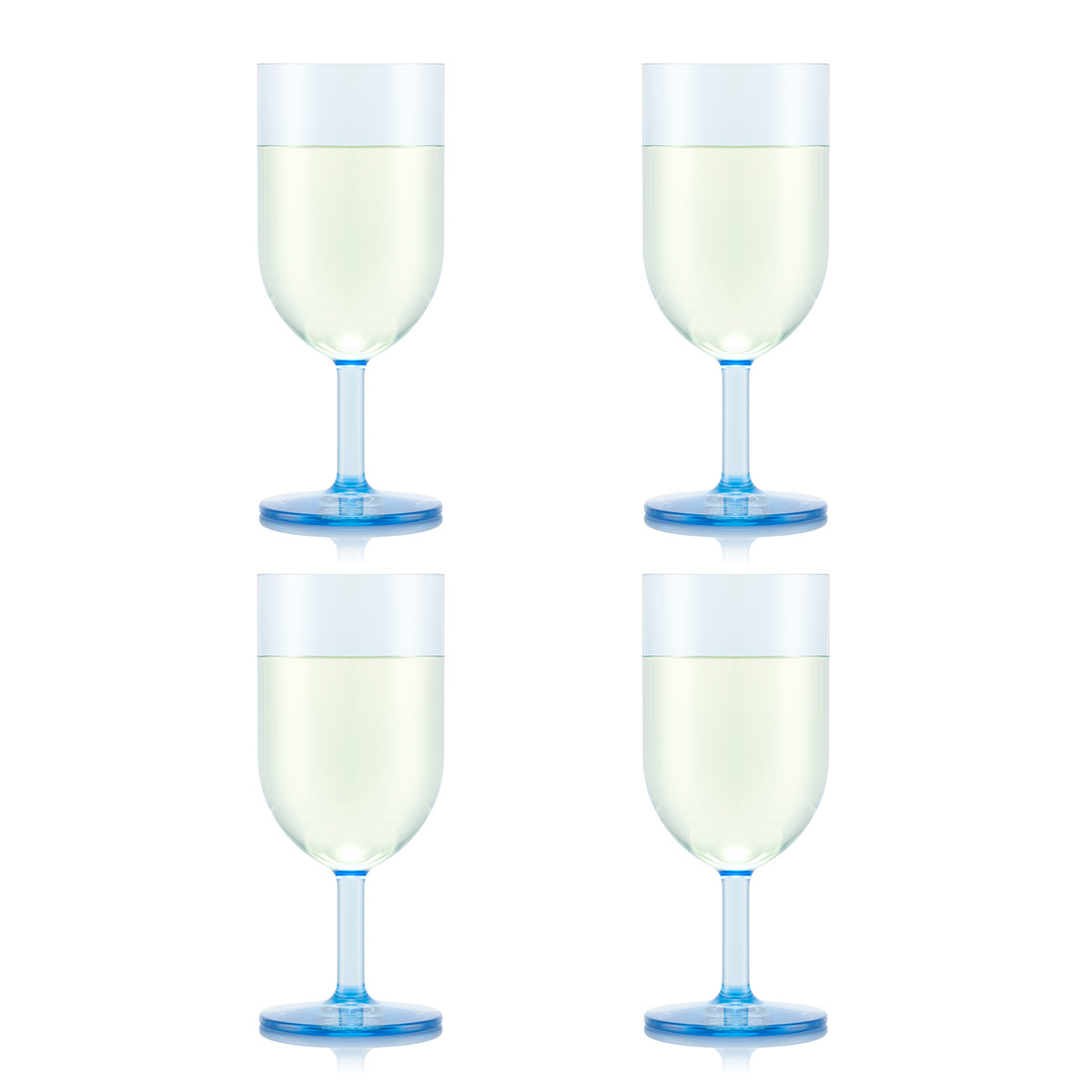 BODUM  Lot 4 verres &agrave; vin 23 cl Bleu Transparent - Oktett