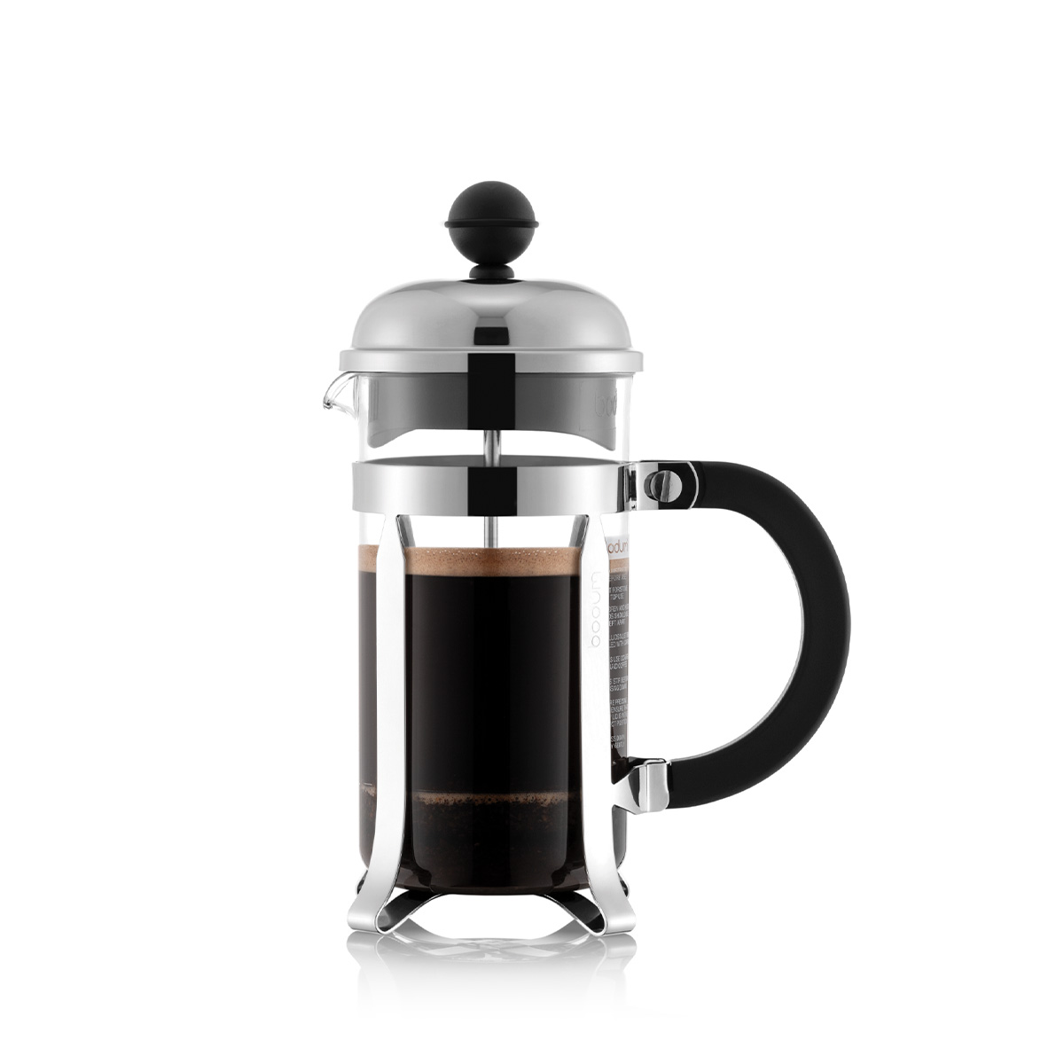 Bodum CHAMBORD®: Cafetière, 3 kops, 0.35 l, rvs, kunststof | Glans