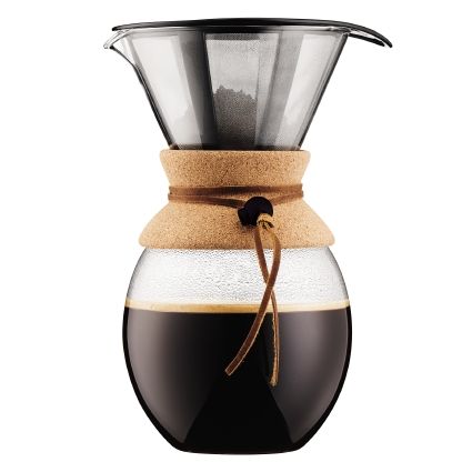 BODUM Pour Over Double Wall Coffee Maker 16.2 x 14.9 x 22.2 cm,Transparent