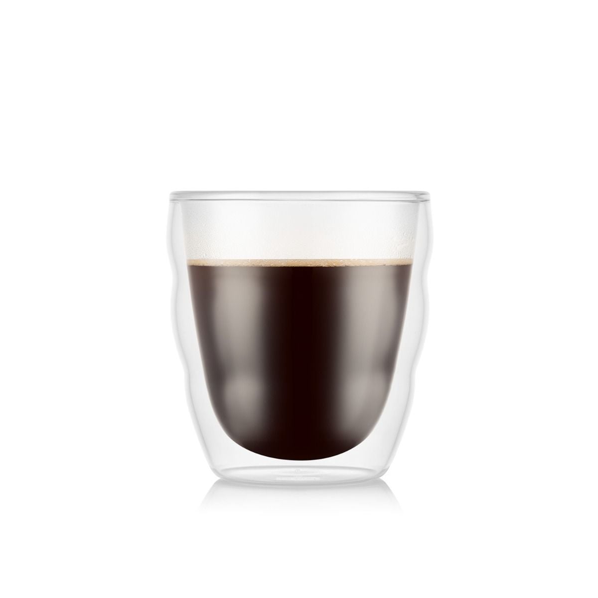 dubbelwandig glas streep reliëf 150ml