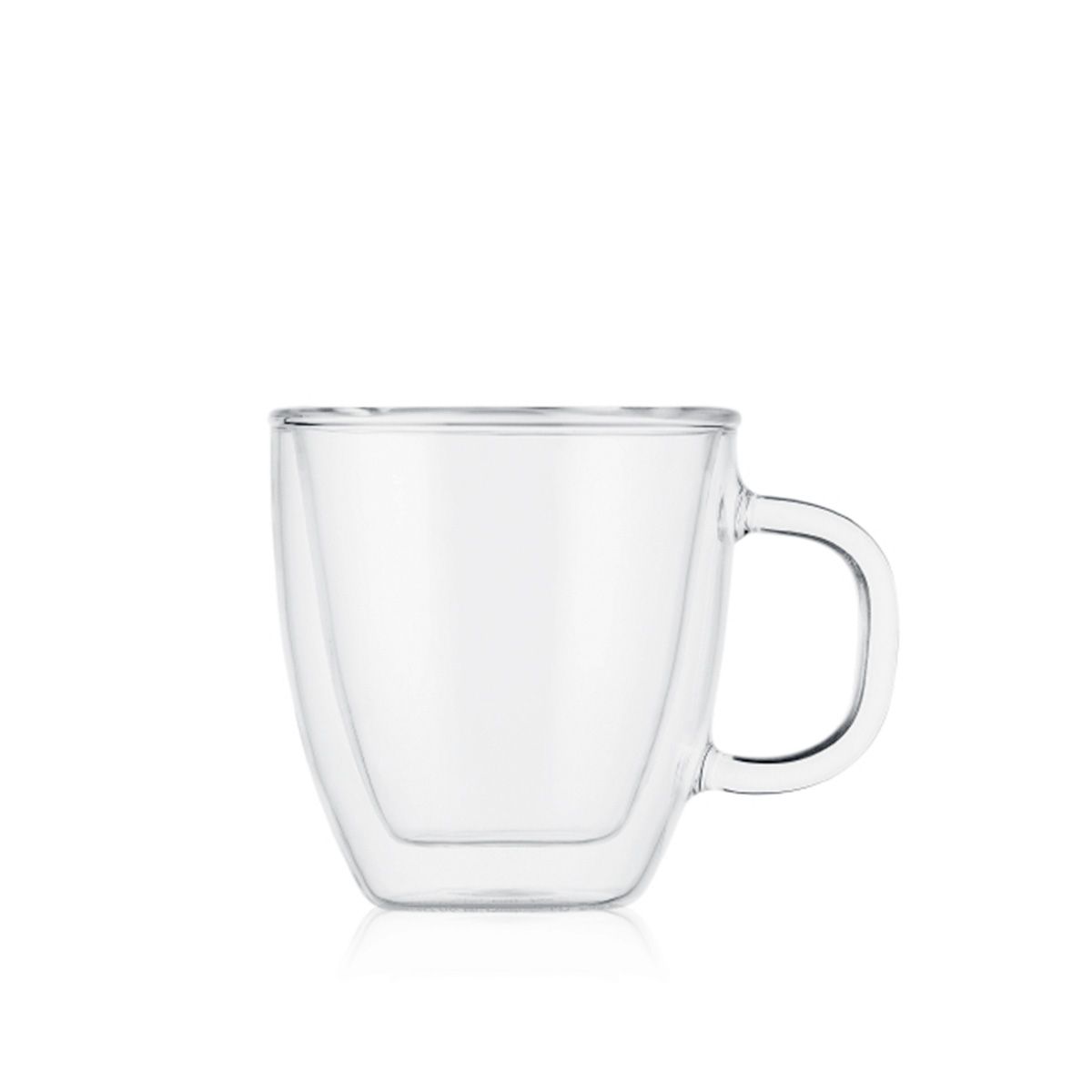 BODUM Bodum Bistro Espresso Cup Glass Mug 6 Ounce Blue Plastic Handle Set Of 2 