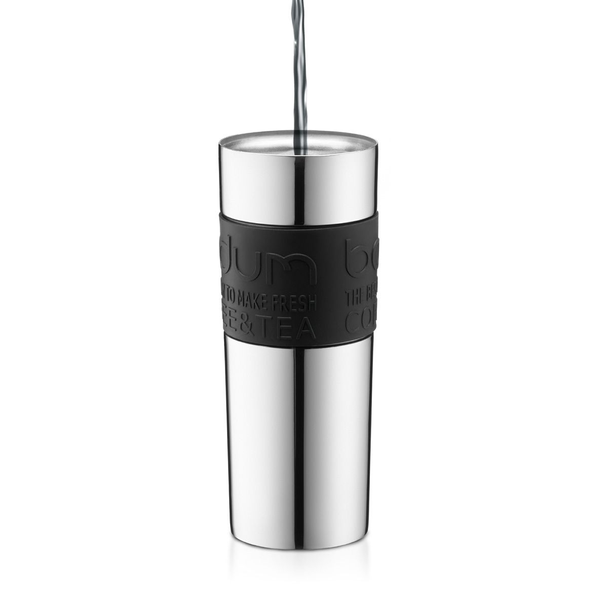 Wine Red, Stainless Steel Travel Portable French Press Coffee Bottle 