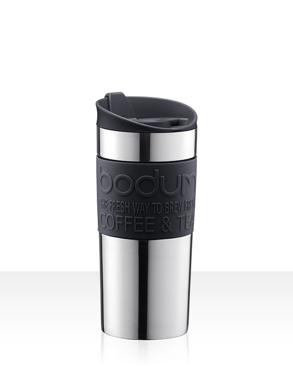 BODUM 11101-01S TRAVEL MUG Mug de voyage isotherme en plastique, couvercle  à clapet, 0.45 l : : Cuisine et Maison