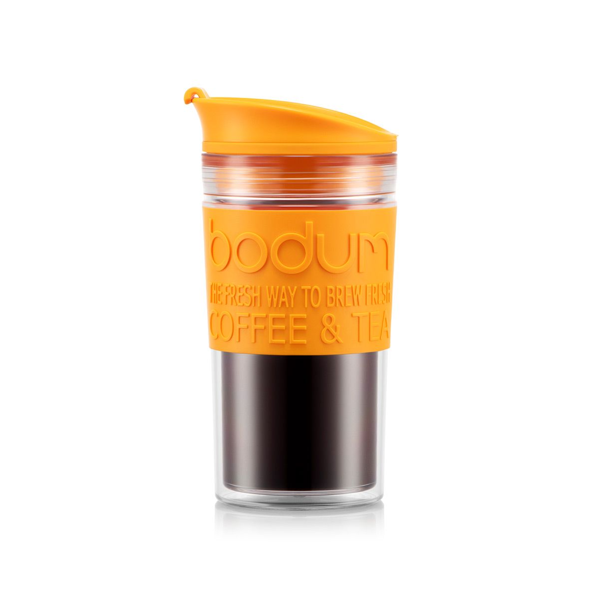 Bodum JOYCUP Travel Mug, 0.4L, 13.5oz, Glass Red
