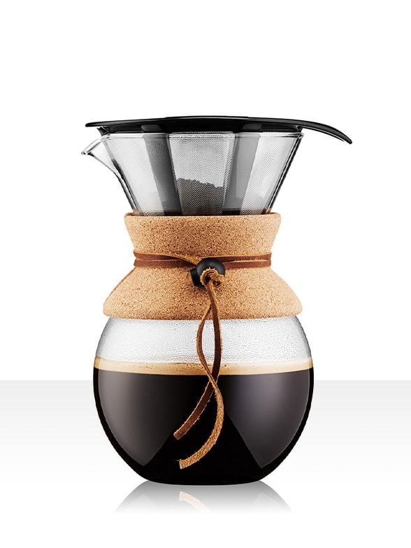 Bodum POUR OVER Coffee maker with permanent filter, 1.0 l, 34 oz Cork