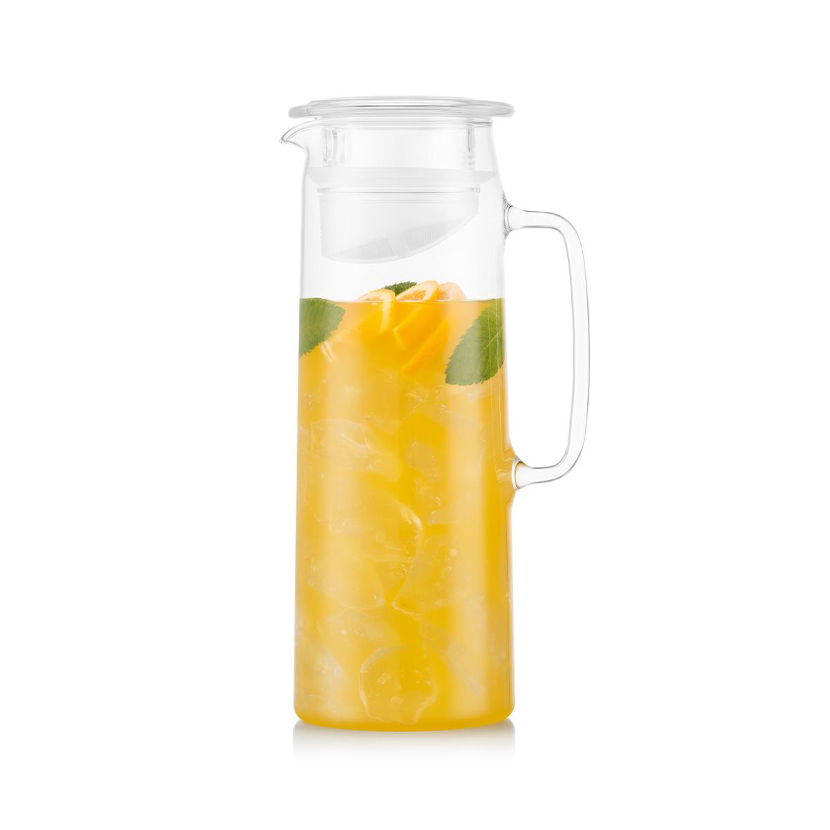 Pichet à eau en verre avec couvercle pour réfrigérateur - 1.2L