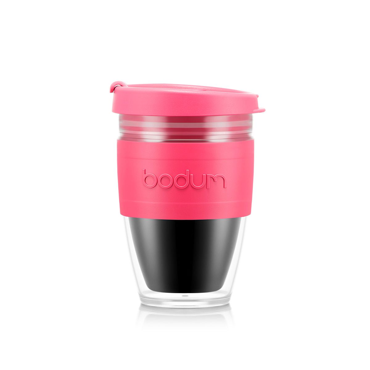 Bodum Pavina to Go 2 Pcs Double Wall Tumbler, 0.95L, 32 oz with Lid & Straw Bubblegum Pink