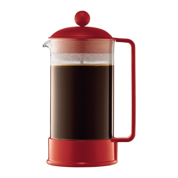 Bodum POUR OVER Coffee Maker with Permanent Filter, 1 L, 34 Ounce, 8 Cups,  Red 