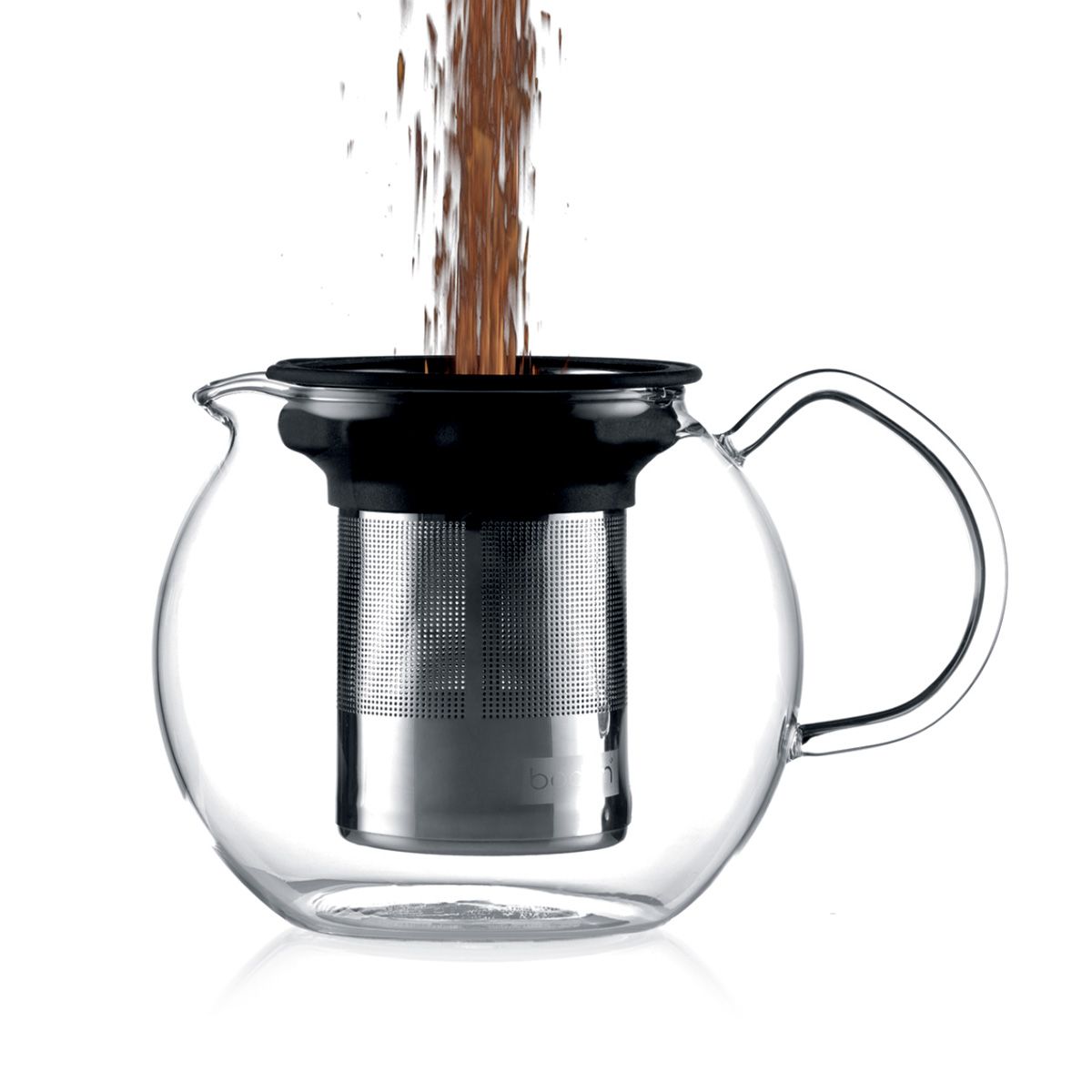 Bodum 12 oz Double Wall Glass Tea Strainer, Stainless Steel 