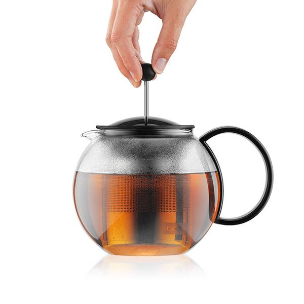 Bodum 12 oz Double Wall Glass Tea Strainer, Stainless Steel 