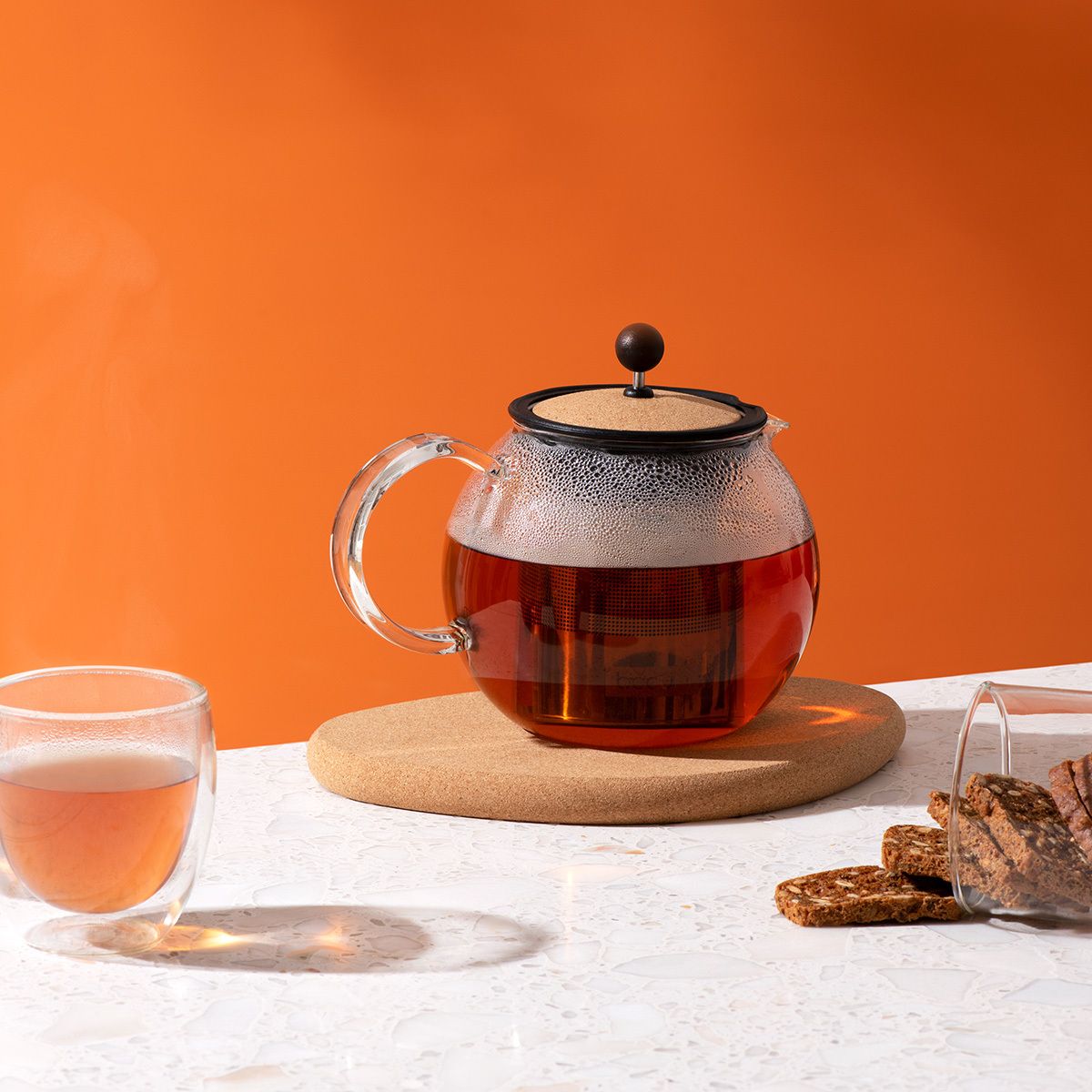 Bodum ASSAM Teapot, Glass Teapot with Stainless Steel Filter, 34 Ounce
