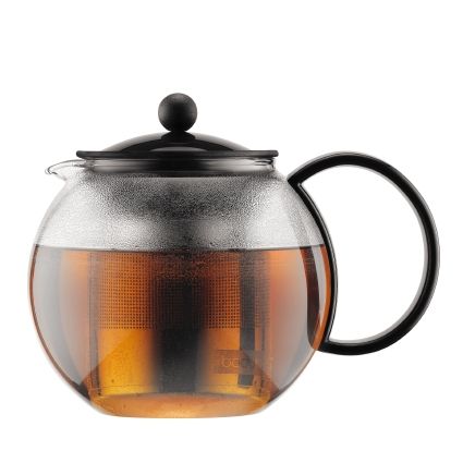 Bodum Assam Teapot, 1,5 L, Bambou, Transparent, INOX