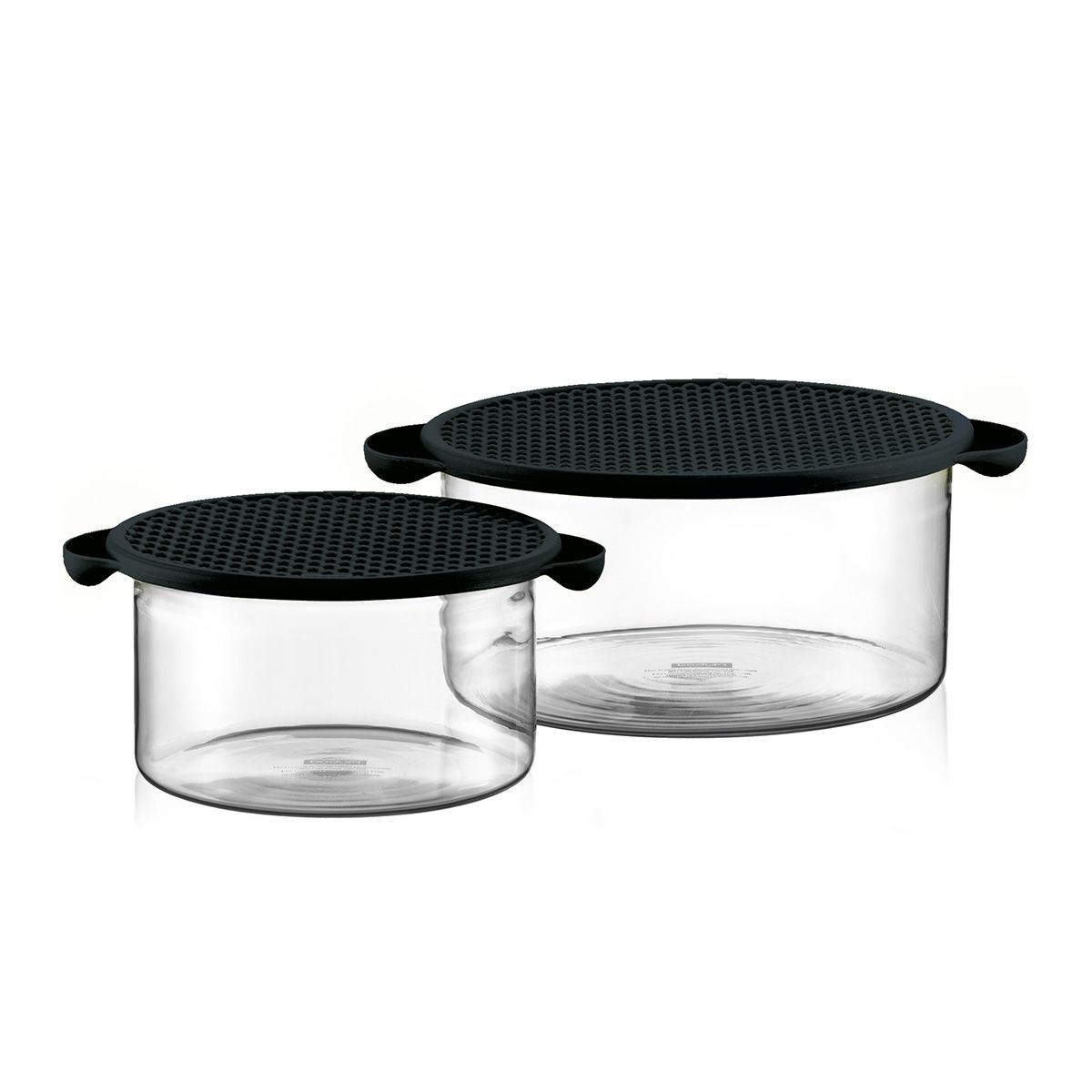 Bodum 2-Piece Hot Pot Covered Glass Bowl Set, Black
