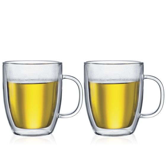 double glass mug