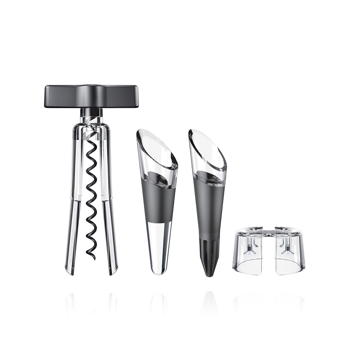 Bodum MELIOR®: Set da bar - Cavatappi + Tagliacapsule + Stopper + Versa vino | Nero