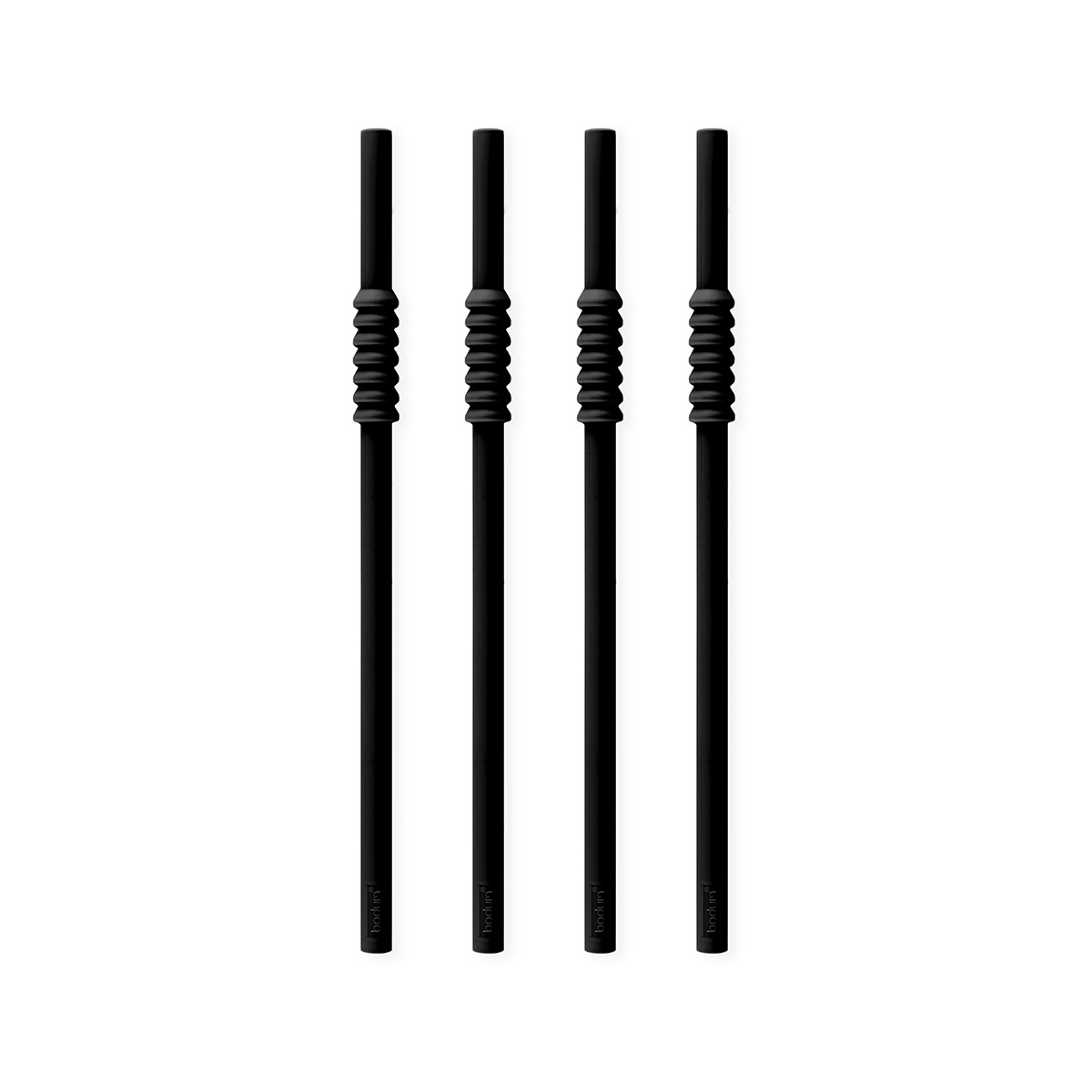 Bodum BISTRO: Set of 4 silicone straws and cleaning brush in stainless steel | Schwarz