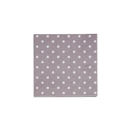 BASIC NAPKINS: Paper napkins grey with white dots