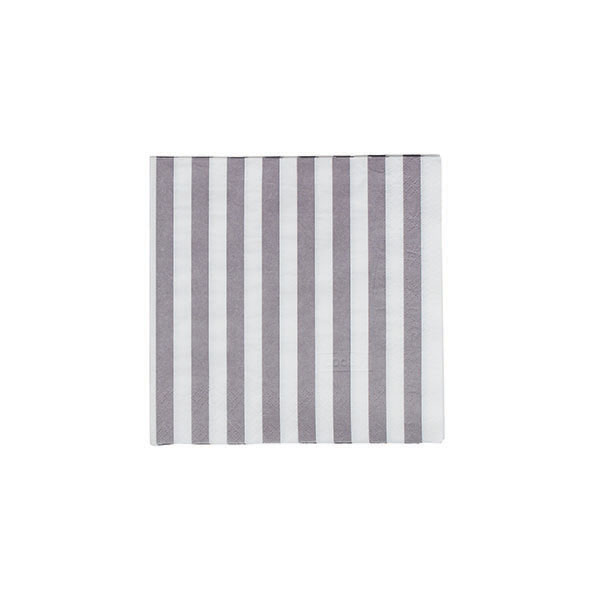 BASIC NAPKINS: Paper napkins grey with white stripes
